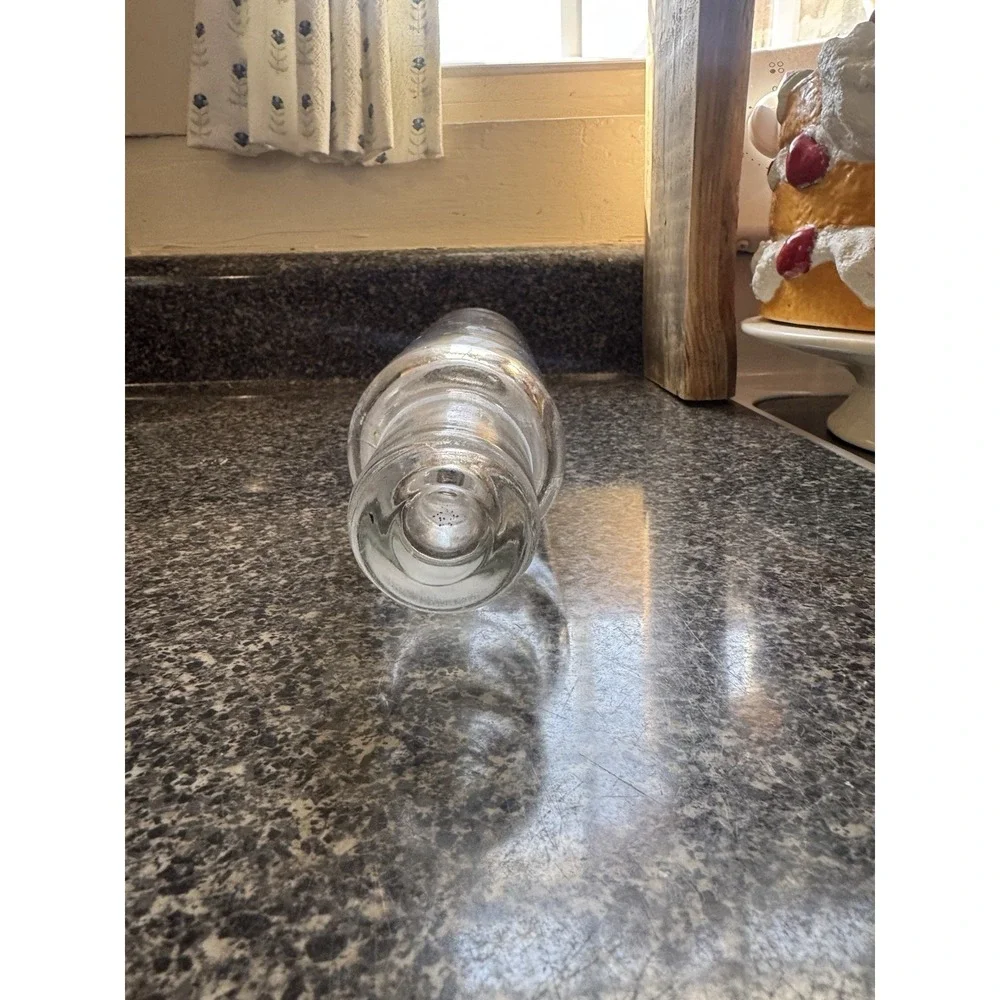 Vintage Clear Glass Rolling Pin No Cap Baking Kitchen Pastry Farmhouse 14